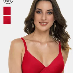 Tweens Pack Of 3 Red T-shirt Bra Heavily Padded-TW-91570-3PC-RD-image-21