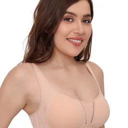 PLUMBURY Full Coverage Lightly Padded Side Shaper Seamless Rapid Dry Minimizer Bra image 2