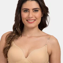 Tweens Pack Of 3 Cotton Push-Up Bra Medium Coverage Heavily Padded Transparent Back image 2