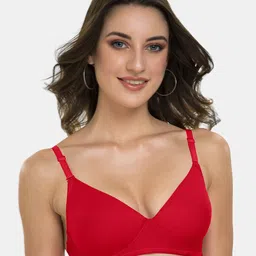 Tweens Pack of 2 Red Solid Non Wired Full Coverage T-shirt Bra TW-91570-2PC-RD image 3