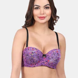 Amour Secret Pack Of 3 Polka Dots Printed Lightly Padded Medium Coverage Underwired Bra image 3