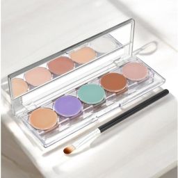 5-Shades 3in1 Contour, Highlighter and Concealer Palette with Brush Concealer-image-25