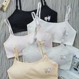 YOUSTYLO Pack of 4 Full Coverage Double Layered Beginners Bra With All Day Comfort image 4
