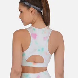 IMPERATIVE White & Pink Printed Sports Bra-picture-49