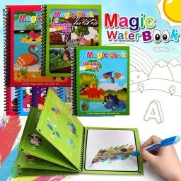 Reusable Water Magic Book, Magic Doodle Pen, Coloring Doodle Drawing for Kids-16