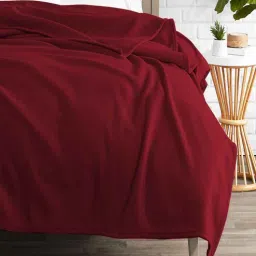 the home talk Maroon Polyester Solid 140 GSM Single Polar Blanket-picture-32