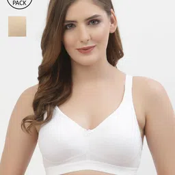 Floret Pack of 2 White & Nude-Coloured Bra-picture-24