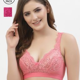 Floret Rose & Magenta Floral Pack Of 2 Bra-40