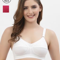 Floret 2 White & Magenta T -shirt Bra-picture-40