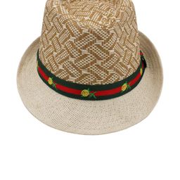 JENNA Boys Beige Self Design Fedora Hat-49