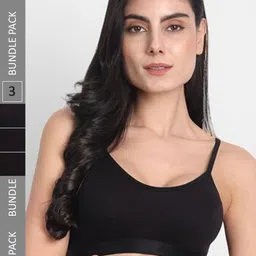 Aimly Pack Of 3 Non-Padded Non-Wired Seamless Cotton Workout Bra With All Day Comfort-picture-42