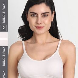 Aimly Pack Of 2 Non-Padded Non-Wired Seamless Cotton Workout Bra With All Day Comfort-20