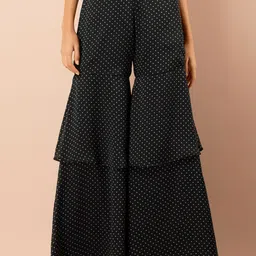 INDYA Women Polka Dot Printed Flared Palazzo-image-90