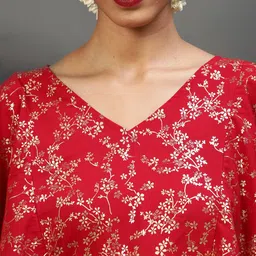 AKS Printed Crop Top With Flared Sleeve & Sharara  Co-Ord Set image 2