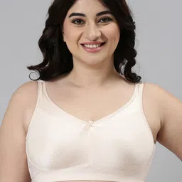 Enamor Women Peach Non-Padded Non-Wired Full Support Lift Up Bra With Moulded Cups - FB12-55