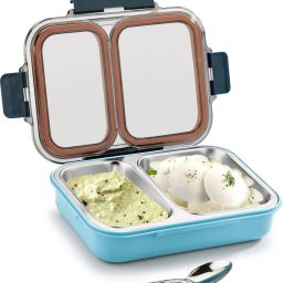 Ceelik Duo Steel Insulated 2-Compartment Lunch Box (400ml + 280ml) 1 Containers Lunch Box-image-15