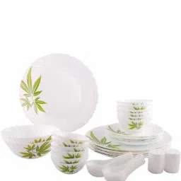 Pack of 35 Opalware Novo Collection Trinty Green Dinner Set-29