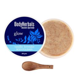 BodyHerbals Glow Body Scrub Polisher with Lavender+Vanilla & Spoon - 200 g-34