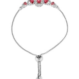 Priyaasi Silver-Plated American Diamond Wraparound Bracelet image 5