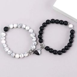 MEENAZ Set Of 2 Beaded Elasticated Couple Bracelet-51