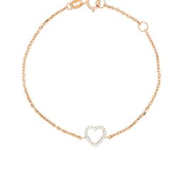 BHIMA Jewels 18K Hallmark 750 Purity Rose Gold Heart Diamond Bracelet-image-78