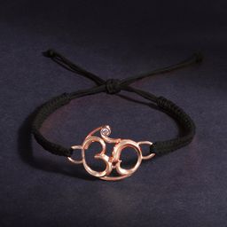 MINUTIAE Men Rose Gold Plated Crystals Cuff Bracelet-image-63