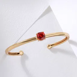 MINUTIAE Women Gold-Plated Brass Crystals Cuff Bracelet-image-19