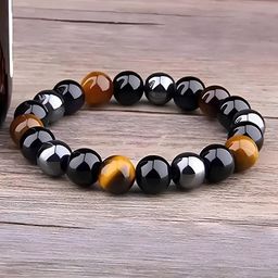 KARISHMA KREATIONS Unisex Set of 2 Beaded Elasticated Couple Bracelets-image-13