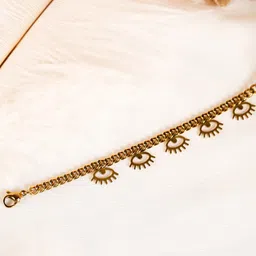 SWASHAA Gold-Plated Stainless Steel Charm Bracelet-42