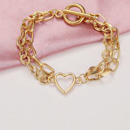 Jewels Galaxy Women Set Of 2 Gold-Plated Charm Bracelet image 1