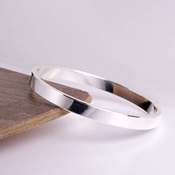 KRYSTALZ Men Silver-Plated Kada Bracelet-image-4
