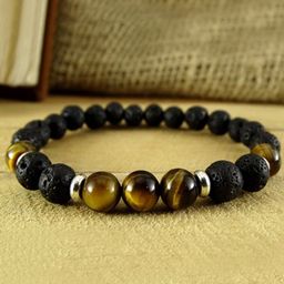 Young & Forever Unisex Tigers Eye Elasticated Bracelet-image-87