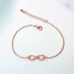 Yellow Chimes Women Gold Toned Infinity Shape Crystal Studded Charming Bracelet-14