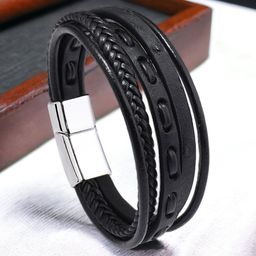 MYKI Men Leather Multistrand Bracelet-image-11