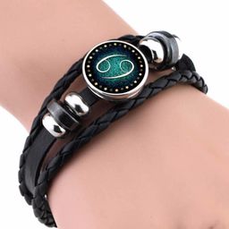 Young & Forever Unisex Zodiac Sign Leather Wraparound Bracelet-31