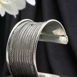 Sangria Silver-Plated Cuff Bracelet-image-99