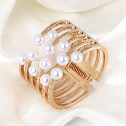 JOKER & WITCH Women Pearls Gold-Plated Cuff Bracelet-12