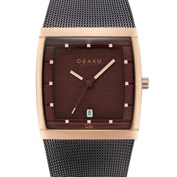 Obaku Patterned Stainless Steel Bracelet Style Straps Analogue Watch-V102GDVNMN-image-67