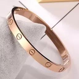 KARISHMA KREATIONS Unisex Stainless Steel Rose Gold-Plated Kada Bracelet-picture-43
