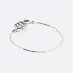 Sangria Silver-Plated Stone Studded Oxidised Adjustable Wraparound Bracelet image 3