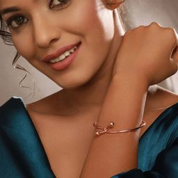 DressBerry Women Rose Gold Brass Rose Gold-Plated Kada Bracelet-image-46