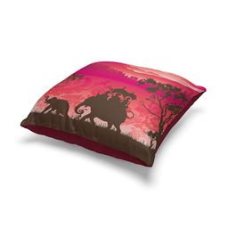 BIANCA Red & Yellow Set of 2 Ethnic Motifs Square Cushion Covers image 2