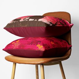 BIANCA Red & Yellow Set of 2 Ethnic Motifs Square Cushion Covers image 5