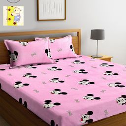 KLOTTHE 210 TC Cotton 2 King Bedsheet with 4 Pillow Covers-image-52