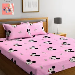 KLOTTHE 210 TC Set of 2 Cotton King Bedsheet with 4 Pillow Covers-image-90