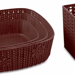 Plastic Combo Of 4 Multi-Size Multipurpose Basket Storage Storage Basket-image-23