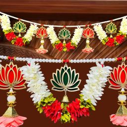 Wooden Lotus and flower Toran For decoration, Diwali Decoration. Toran-image-49