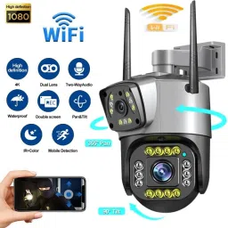 AVOIHS WiFi 1080p Dual Lens PTZ Security IP Camera 360° View TwoWay Audio Night Vision Security Camera-5