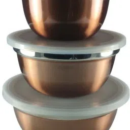 Stainless Steel Serving Bowl Air-Tight Non-Toxic Refrigerator & Freezer Safe Stainless Steel Containers || Stackable 3 Bowl Set with LID 450ml || 750ml ||1250ml-image-8