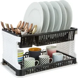 Polypropylene Kitchen Organiser Rack Utensil Kitchen Rack (black) Fruits/Vegetables Kitchen Rack Storage Basket-18